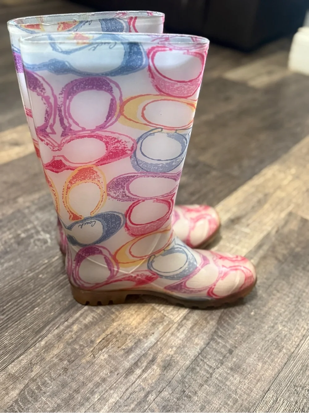 Coach Signature Multicolor Rainbow Boot women’s size 9 Mid Calf